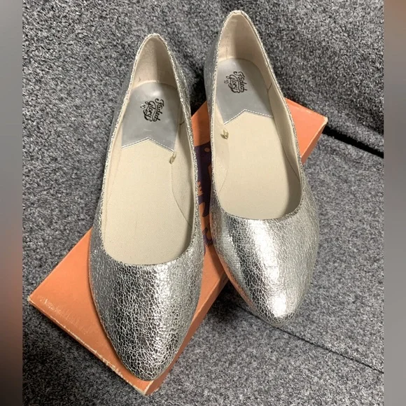 Rocket Dog Shoes Rocket Dog Silver Shiny Look Flats Womens